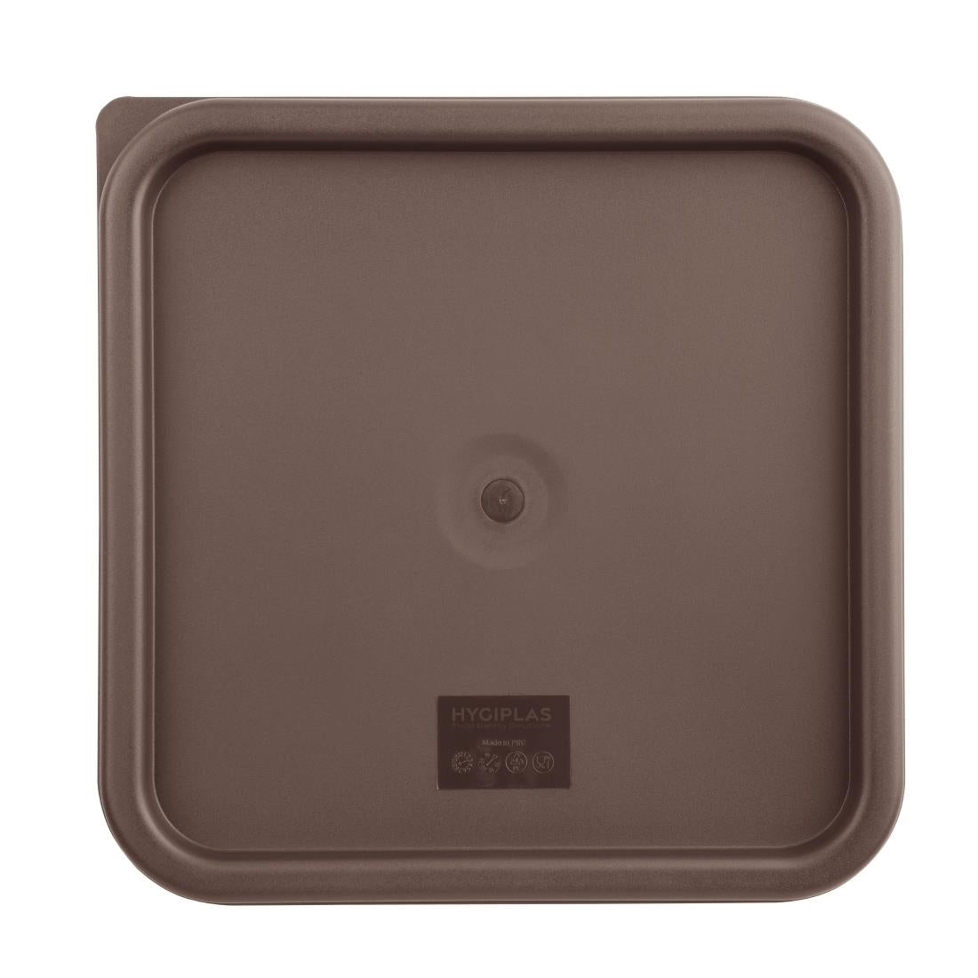 Hygiplas Square Food Storage Container Lid Brown Large - FX142  Hygiplas