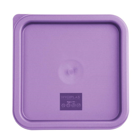 Hygiplas Square Food Storage Container Lid Purple Medium - FX144  Hygiplas