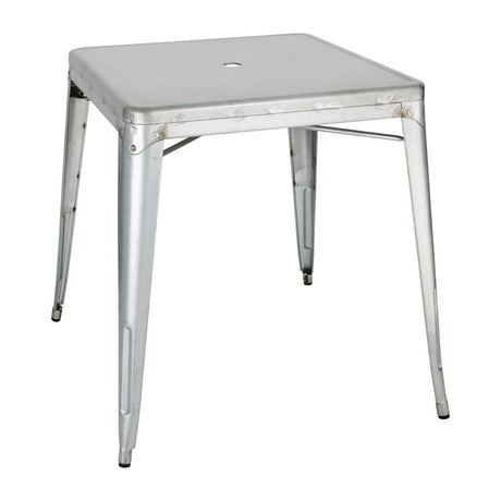 Bolero Bistro Galvanised Steel Square Table 668mm (Single) - GC866  Bolero