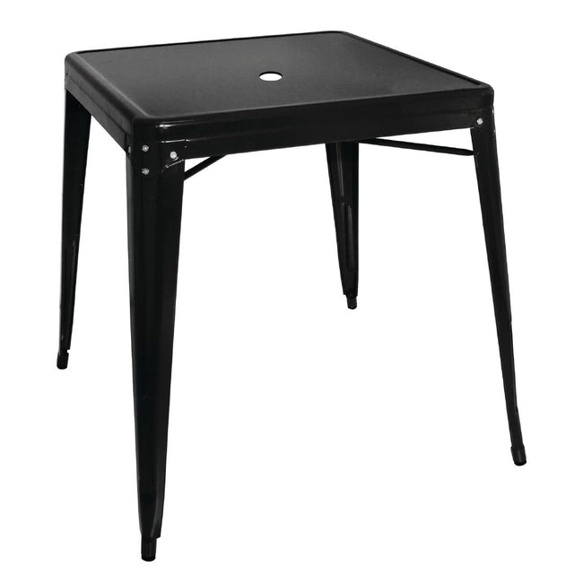 Bolero Bistro Steel Square Table Black 668mm (Single) - GC867  Bolero