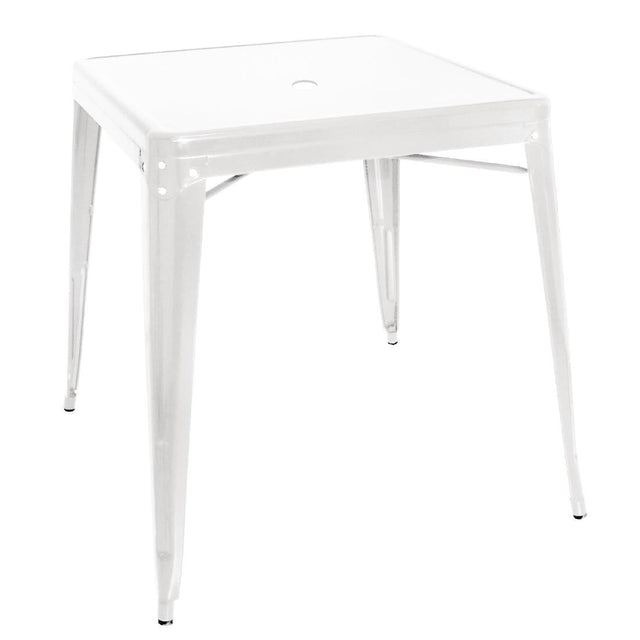 Bolero Bistro Square Steel Table White 668mm (Single) - GC869  Bolero