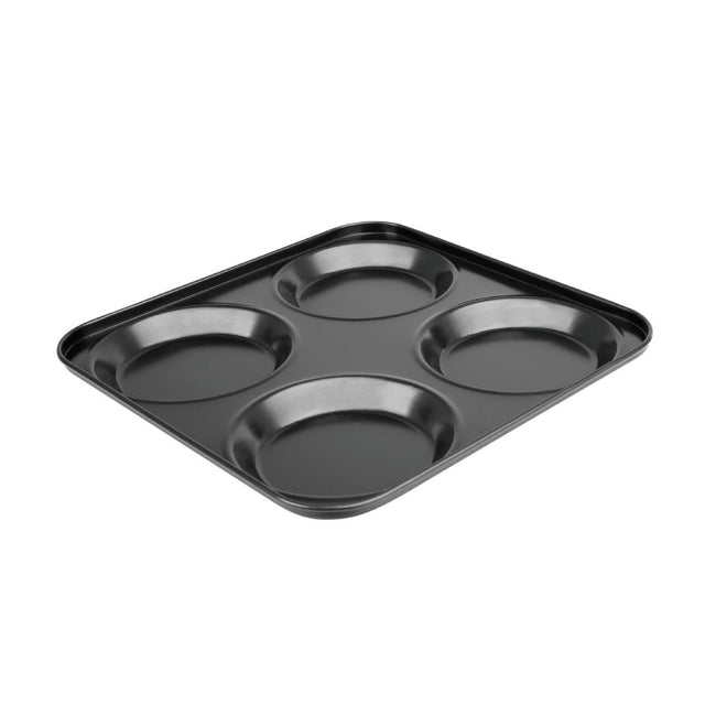 Vogue Carbon Steel Non-Stick Yorkshire Pudding Tray 4 Cup - GD012  Vogue