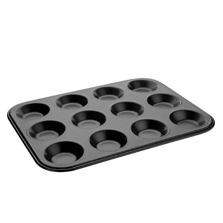 Vogue Carbon Steel Non-Stick Mini Muffin Tray 12 Cup - GD013  Vogue