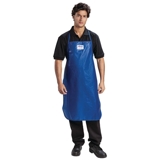 Burnguard Nylon QuicKlean Bib Apron Blue - GD331  Burnguard