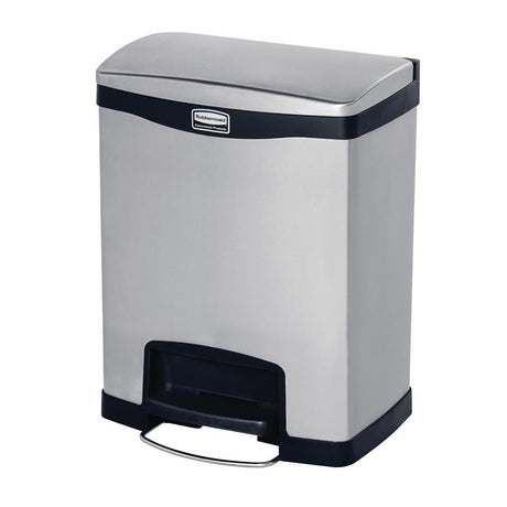Rubbermaid Slim Jim Front Step on Pedal Bin Stainless Steel 30Ltr - GE937  Slim Jim