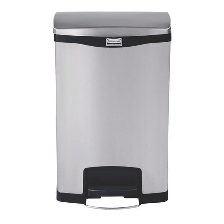 Rubbermaid Slim Jim Front Step on Pedal Bin Stainless Steel 50Ltr - GE938  Slim Jim