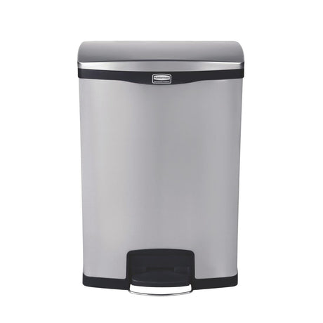 Rubbermaid Slim Jim Front Step on Pedal Bin Stainless Steel 90Ltr - GE939  Slim Jim