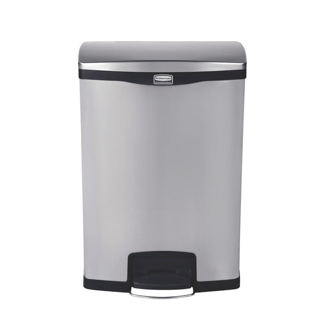 Rubbermaid Slim Jim Front Step on Pedal Bin Stainless Steel 90Ltr - GE939  Slim Jim