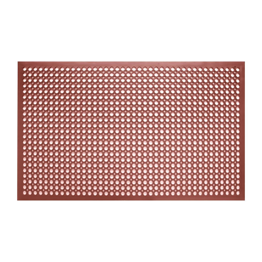 Jantex Rubber Grease Resistant Anti Fatigue Mat Red 1500 x 900mm - GF017  Jantex