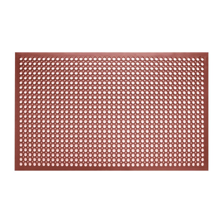 Jantex Rubber Grease Resistant Anti Fatigue Mat Red 1500 x 900mm - GF017  Jantex