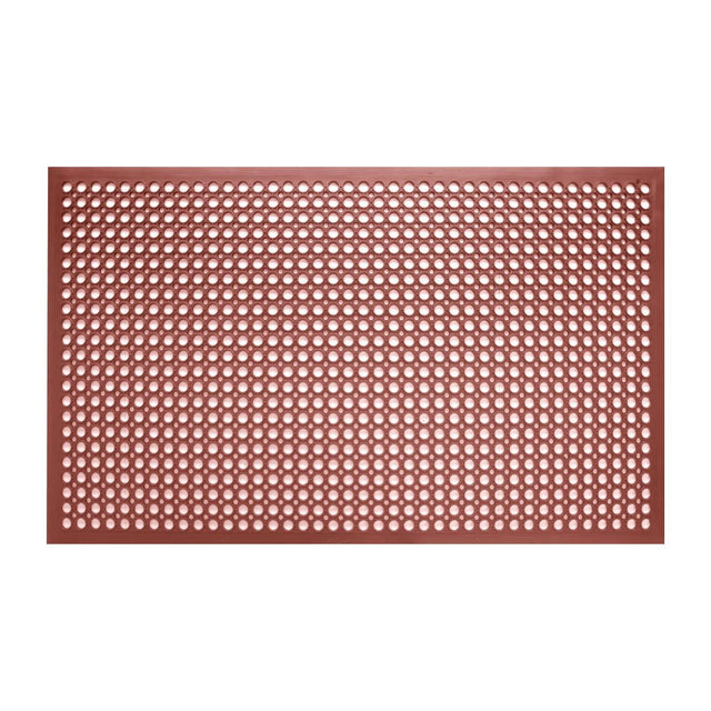 Jantex Rubber Grease Resistant Anti Fatigue Mat Red 1500 x 900mm - GF017  Jantex