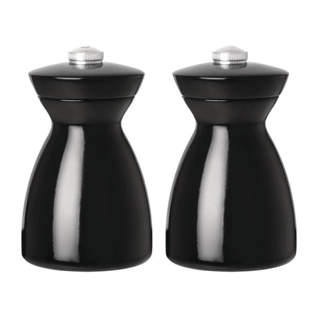 Olympia Salt and Pepper Mill Set Black and Chrome - GF258  Olympia