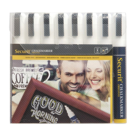 Securit 6mm Liquid Chalk Pens White (Pack of 8) - GF261  Securit