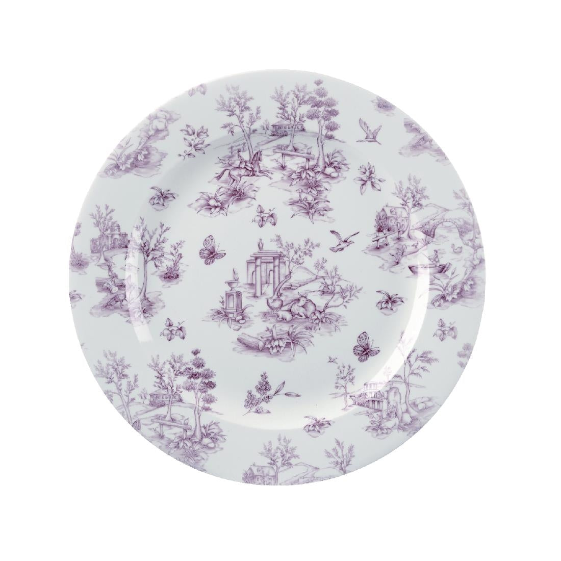 Churchill Vintage Prints Plates Cranberry Toile Print 305mm (Pack of 6) - GF308  Churchill