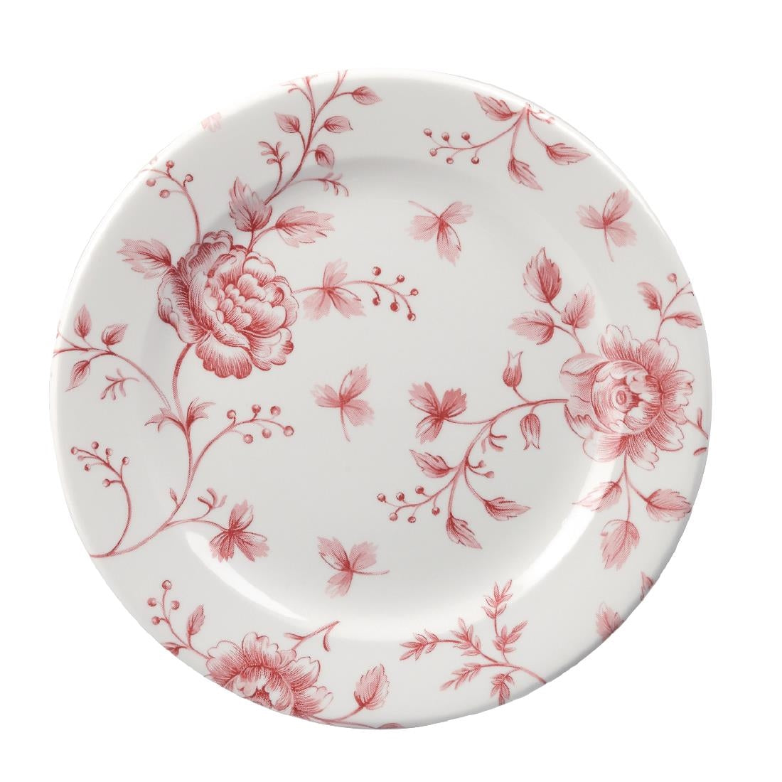Churchill Vintage Prints Tea Plates Cranberry Rose Print 170mm (Pack of 6) - GF615  Churchill