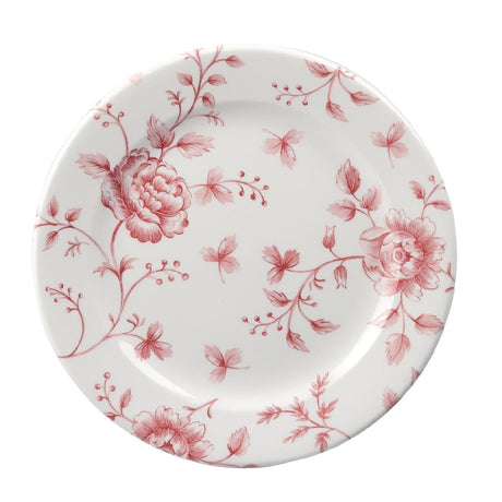 Churchill Vintage Prints Tea Plates Cranberry Rose Print 170mm (Pack of 6) - GF615  Churchill
