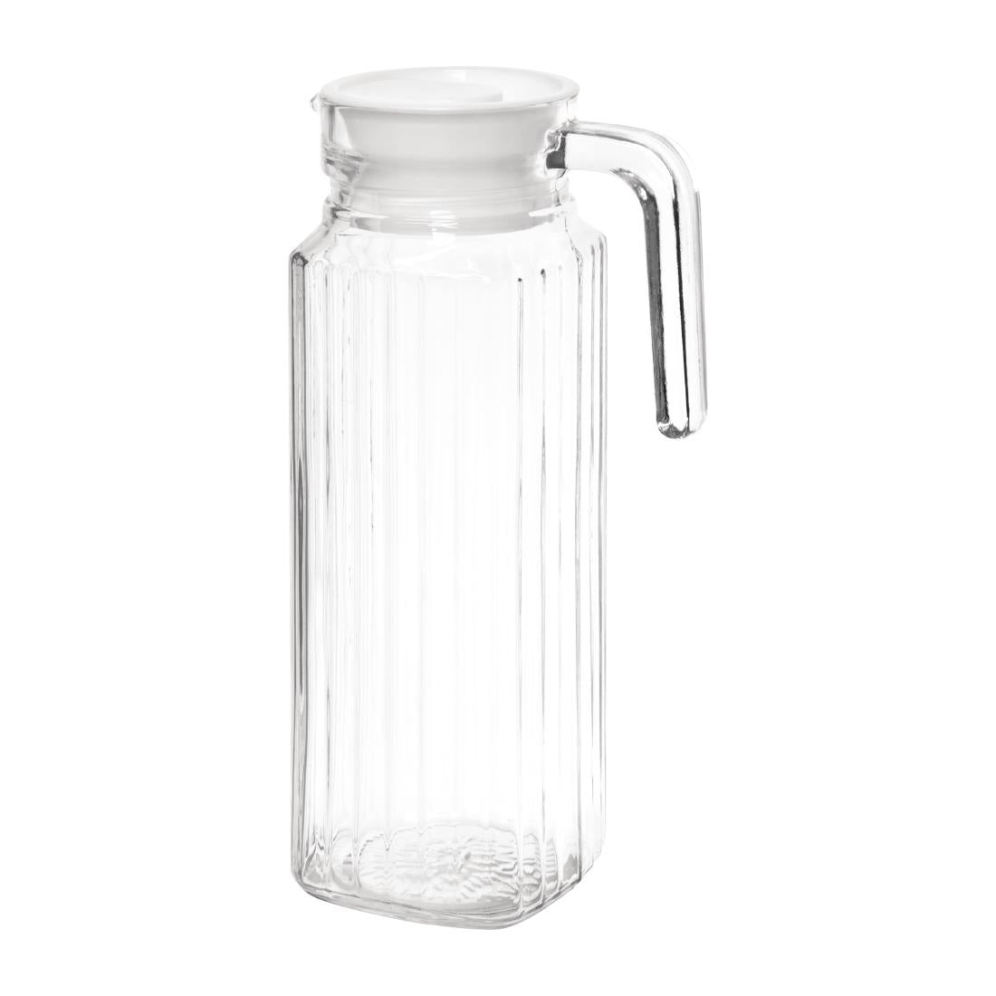 Olympia Ribbed Glass Jugs 1Ltr (Pack of 6) - GF922  Olympia