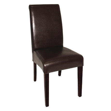 Bolero Curved Back Leather Chairs Dark Brown (Pack of 2) - GF956  Bolero