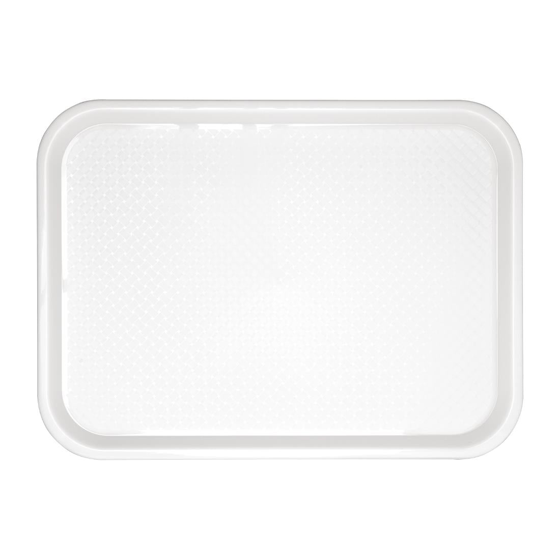 Olympia Kristallon Polypropylene Fast Food Tray White Large 450mm - GF997  Olympia