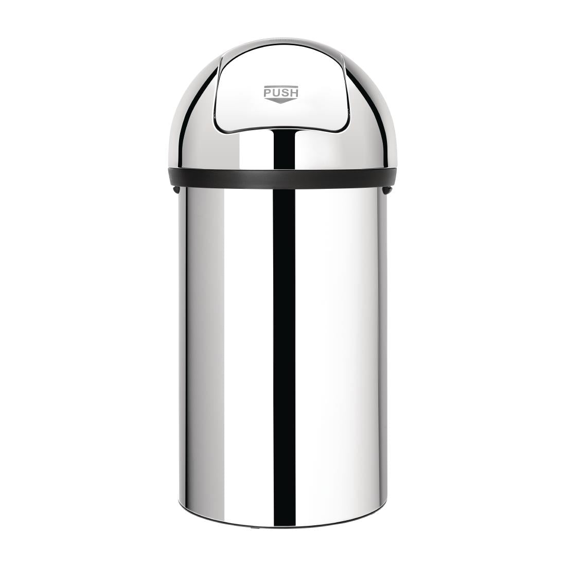 Brabantia Stainless Steel Push Top Bullet Bin Silver 60Ltr - GG175  Brabantia