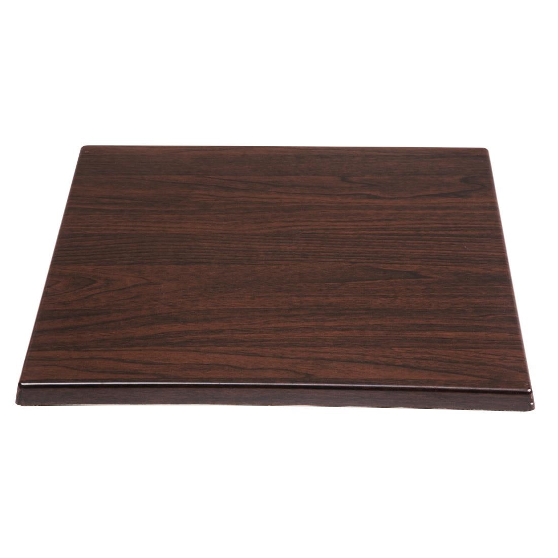 Bolero Pre-drilled Square Tabletop Dark Brown 600mm - GG635  Bolero