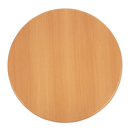 Bolero Pre-drilled Round Tabletop Beech Effect 600mm - GG642  Bolero