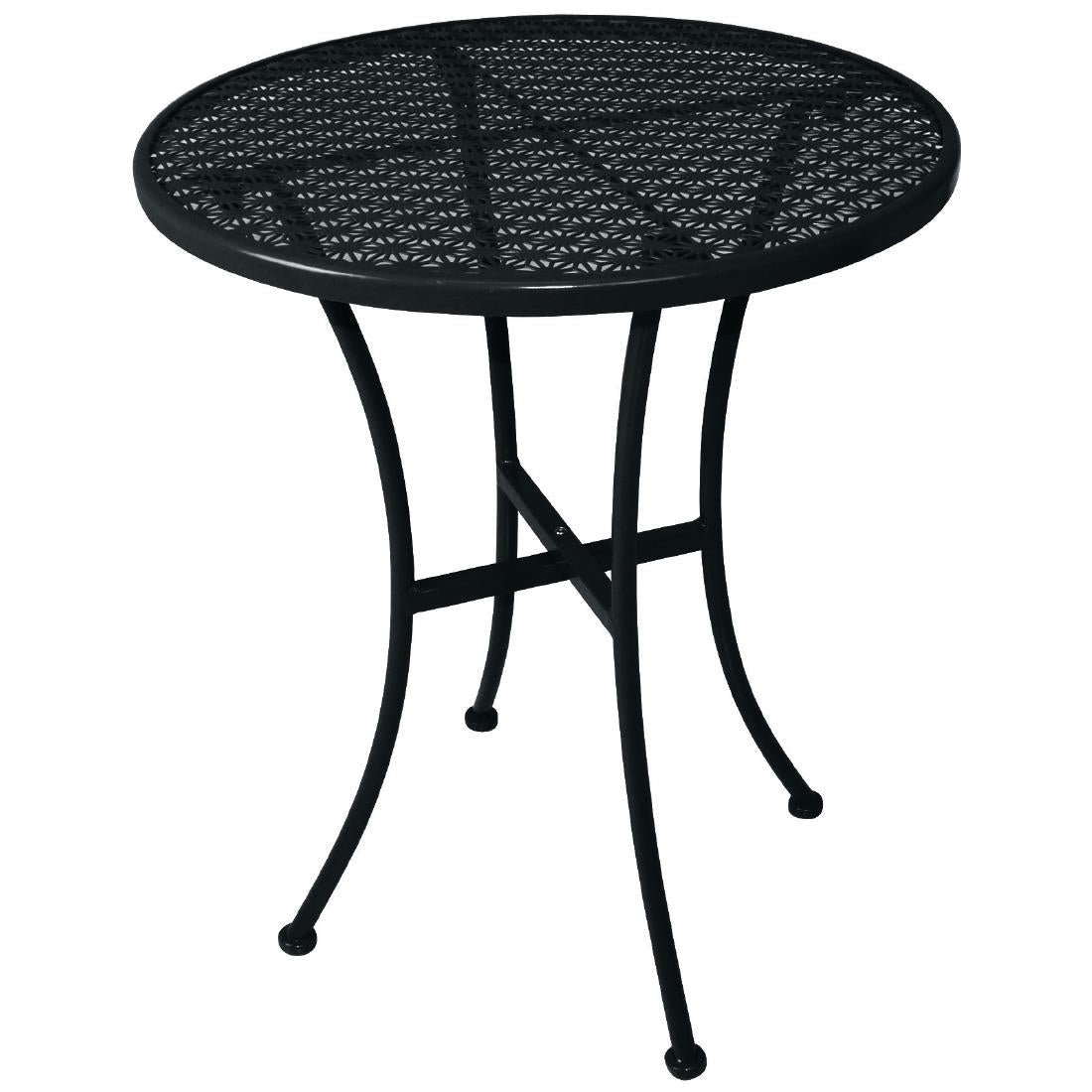 Bolero Black Steel Patterned Round Bistro Table Black 600mm - GG705  Bolero