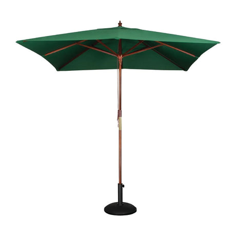 Bolero Square Double Pulley Parasol 2.5m Diameter Green - GH989  Bolero