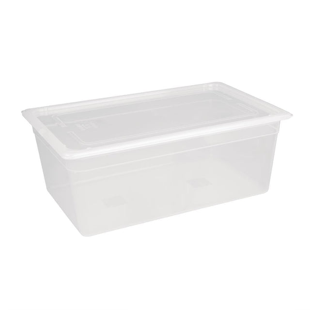 Vogue Polypropylene 1/1 Gastronorm Container with Lid 200mm (Pack of 2) - GJ513  Vogue