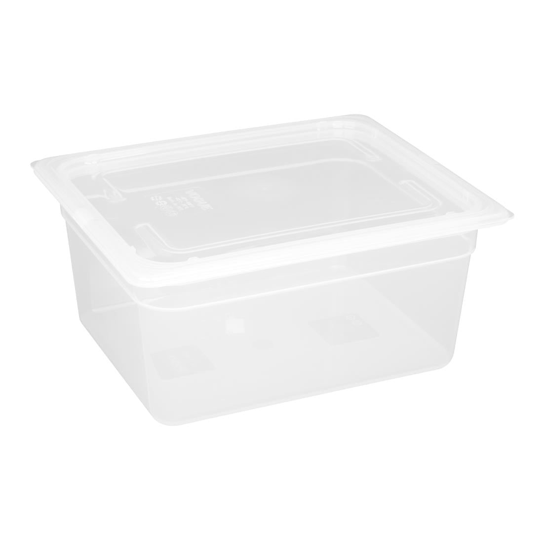 Vogue Polypropylene 1/2 Gastronorm Container with Lid 150mm (Pack of 4) - GJ516  Vogue