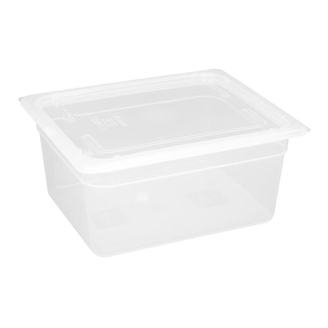 Vogue Polypropylene 1/2 Gastronorm Container with Lid 150mm (Pack of 4) - GJ516  Vogue