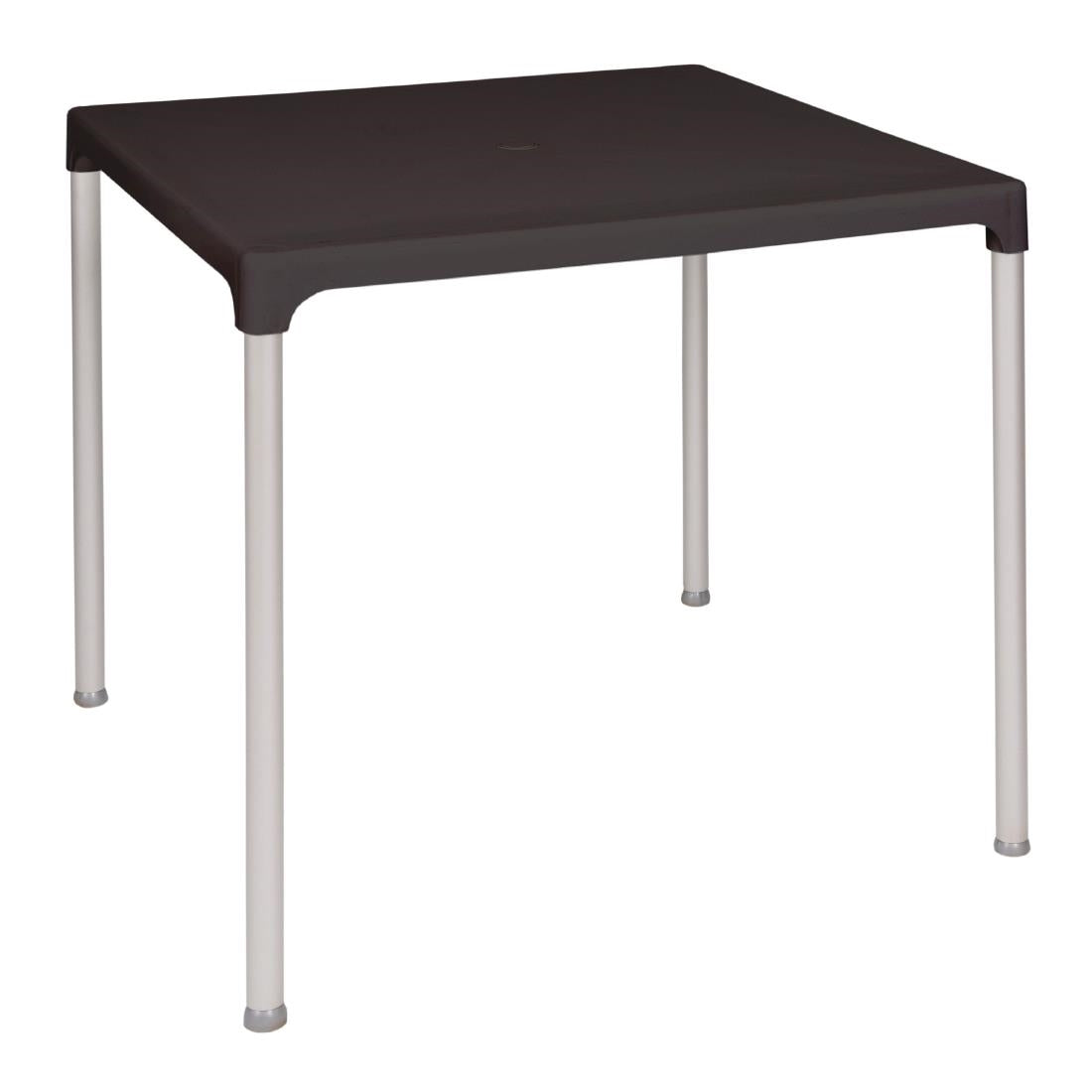 Black Square Table with Aluminium Legs 750mm - GJ970  3G Resins