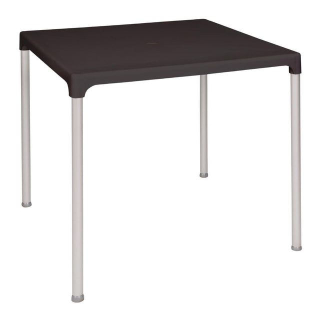 Black Square Table with Aluminium Legs 750mm - GJ970  3G Resins