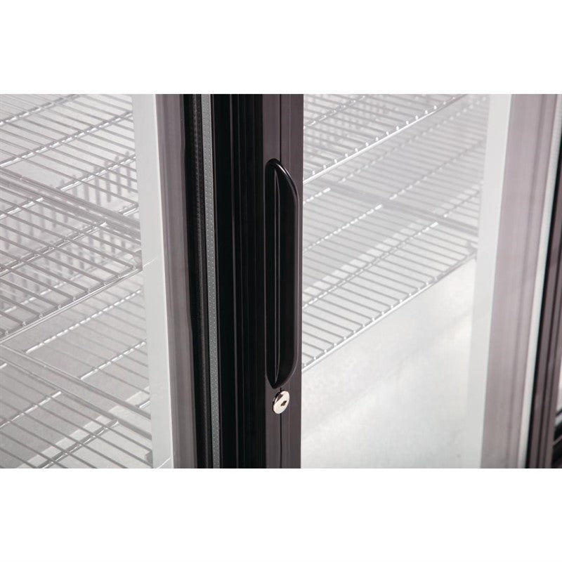 Polar Bar Fridge 330L - 3 Sliding Glass Doors - Black - 270 Bottles - Lockable - GL006