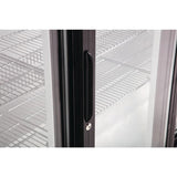 Polar Bar Fridge 330L - 3 Sliding Glass Doors - Black - 270 Bottles - Lockable - GL006