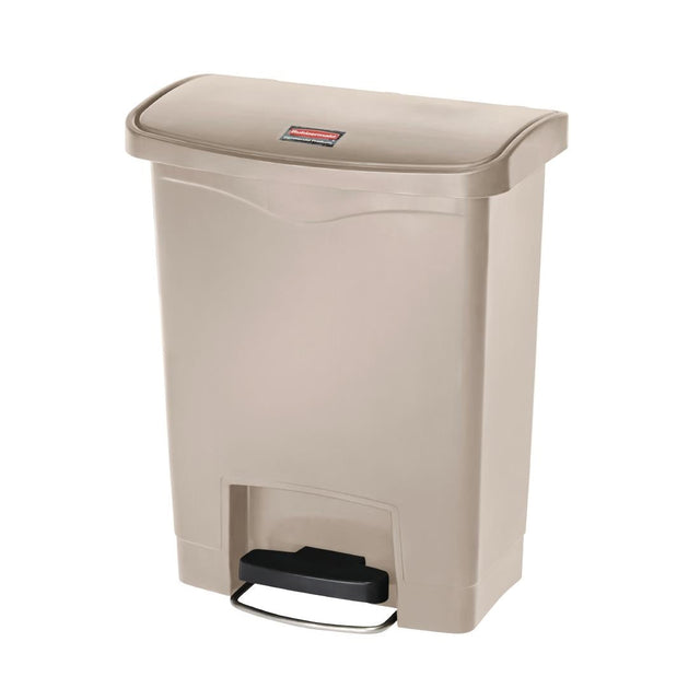 Rubbermaid Slim Jim Step on Front Pedal Beige 30Ltr - GL021  Slim Jim