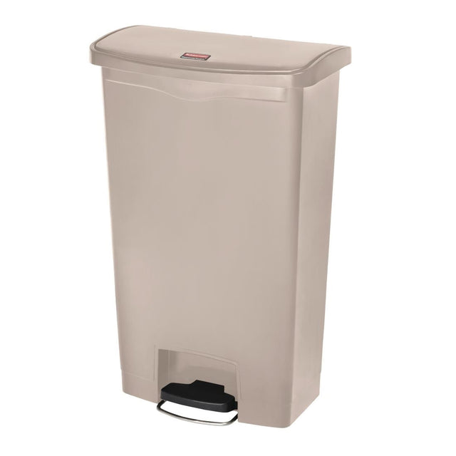 Rubbermaid Slim Jim Step on Front Pedal Beige 68Ltr - GL033  Slim Jim