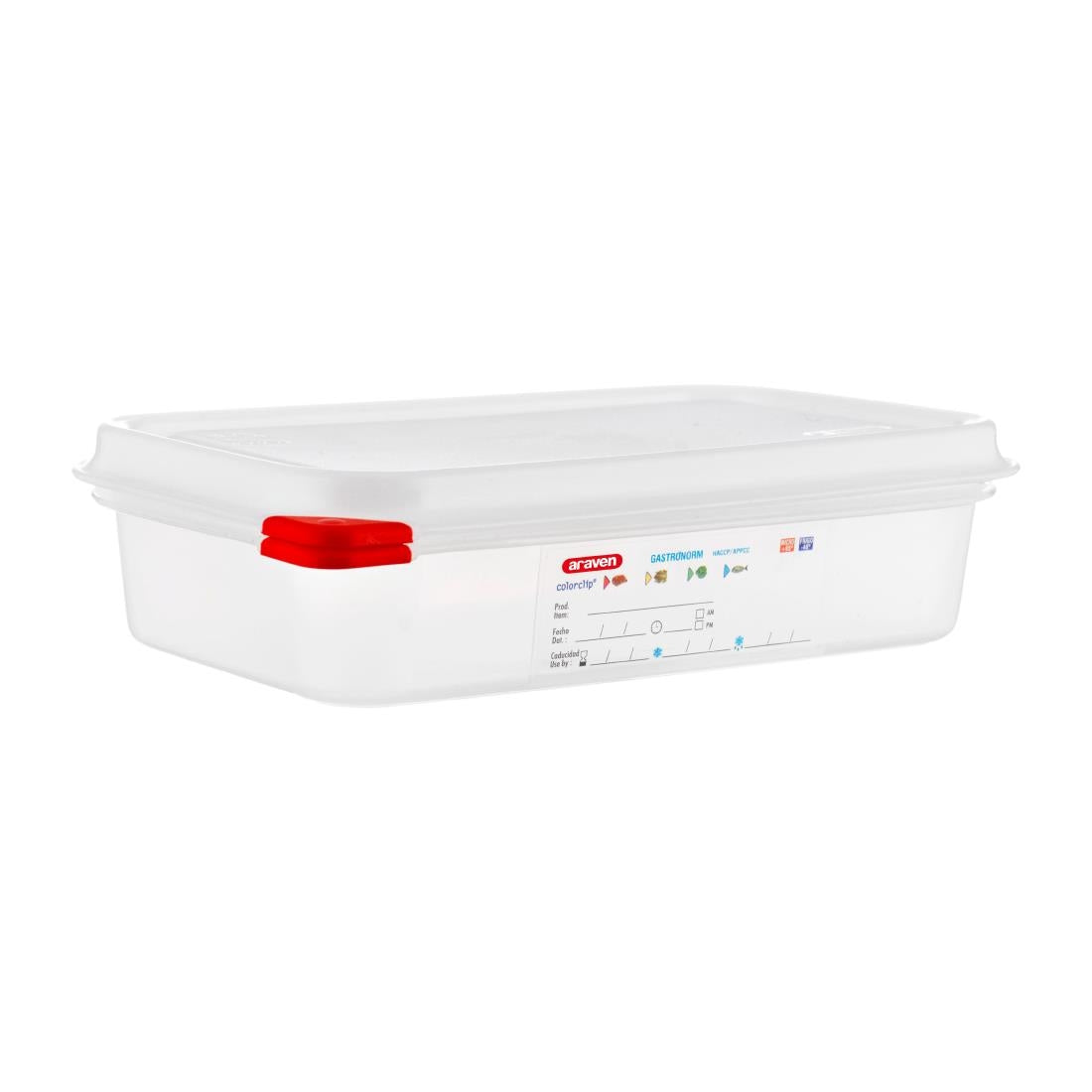 Araven Polypropylene 1/4 Gastronorm Food Containers 1.8Ltr (Pack of 4) - GL263  Araven