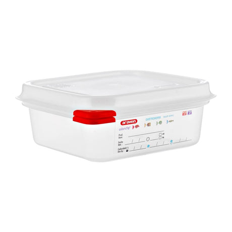 Araven Polypropylene 1/6 Gastronorm Food Storage Containers 1.1Ltr (Pack of 4) - GL264  Araven