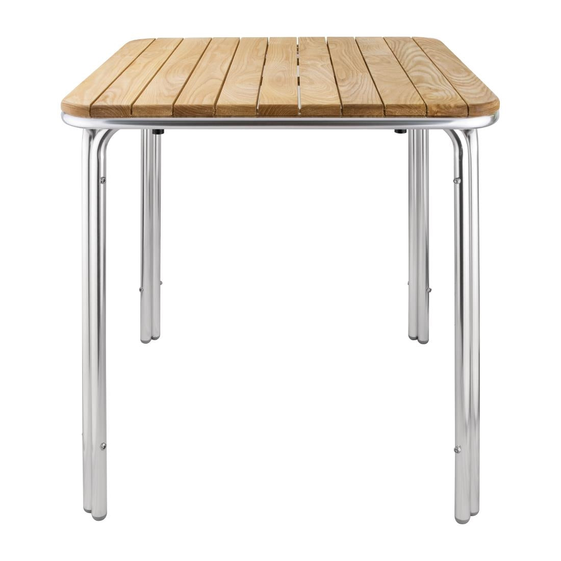 Bolero Square Ash and Aluminium Table 700mm - GL982  Bolero