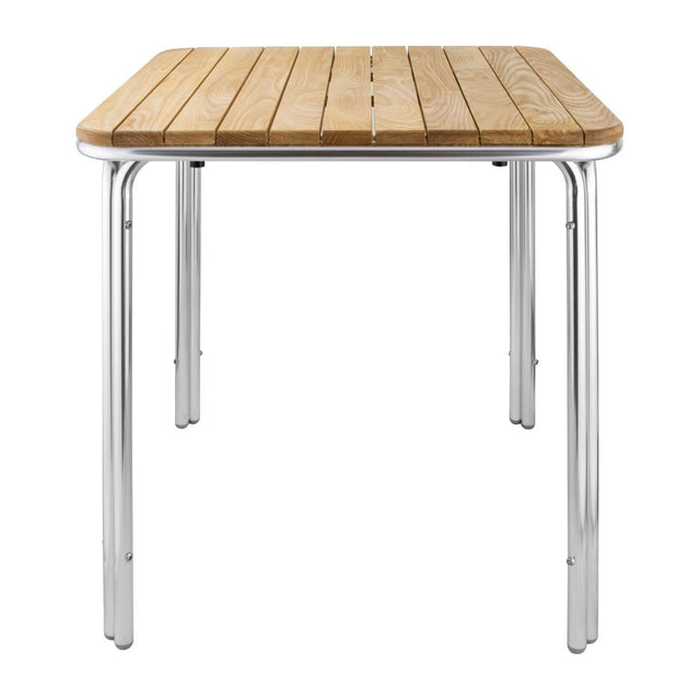 Bolero Square Ash and Aluminium Table 700mm - GL982  Bolero