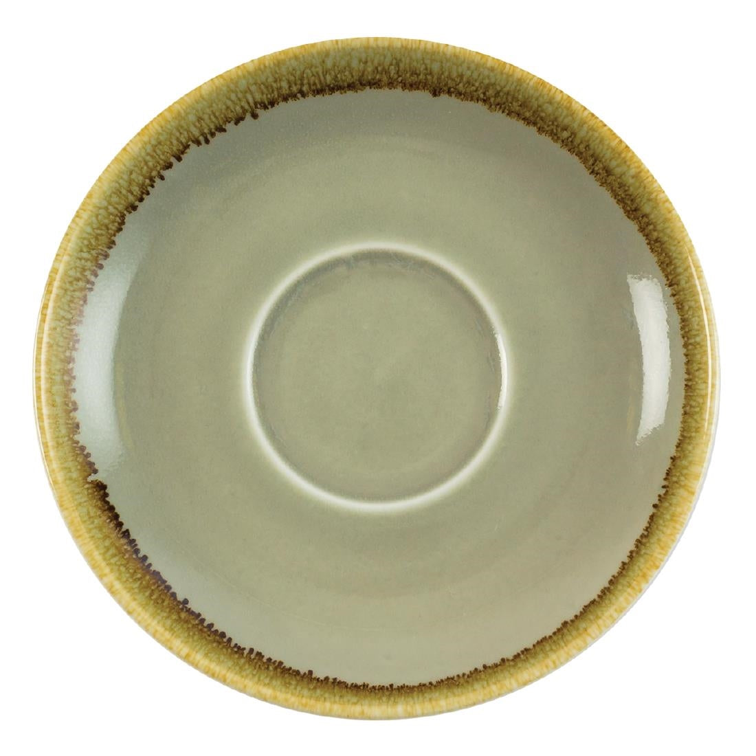 Olympia Kiln Cappuccino Saucer Moss 160mm (Pack of 6) - GP481  Olympia