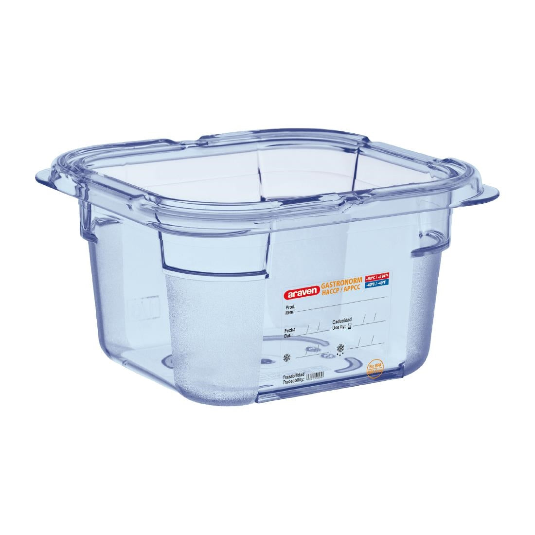 Araven ABS Food Storage Container Blue GN 1/6 100mm - GP571  Araven