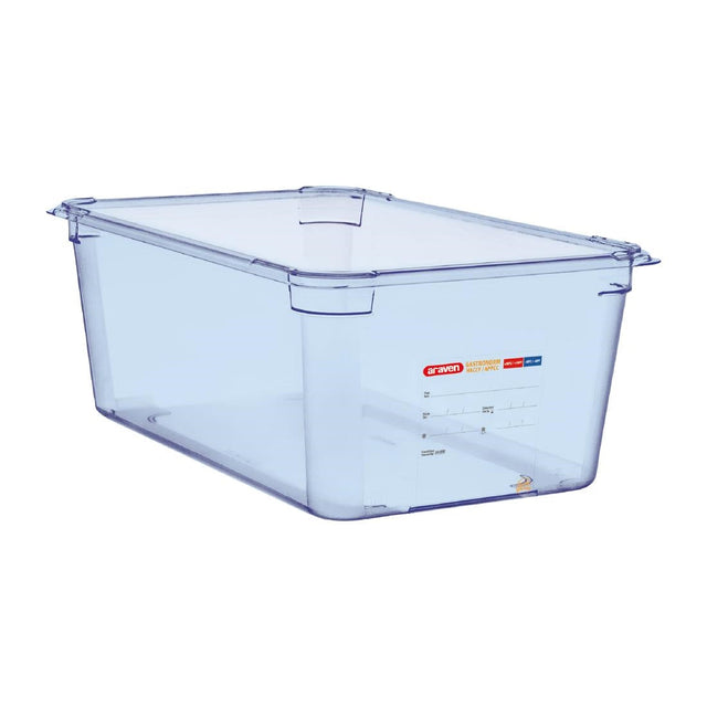 Araven ABS Food Storage Container Blue GN 1/1 200mm - GP591  Araven