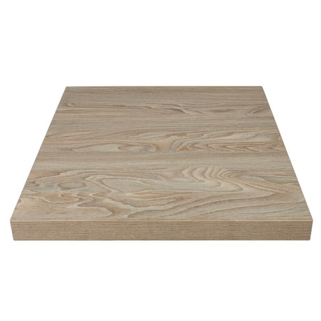 Bolero Pre-drilled Square Tabletop Antique Natural 600mm - GR325  Bolero