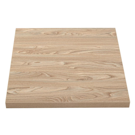 Bolero Pre-drilled Square Tabletop Antique Natural 700mm - GR331  Bolero