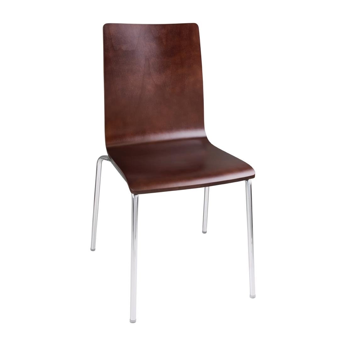 Bolero Square Back Side Chair Dark Chocolate Finish (Pack of 4) - GR343  Bolero