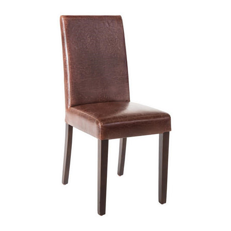 Bolero Faux Leather Dining Chair Antique Brown (Pack of 2) - GR369  Bolero