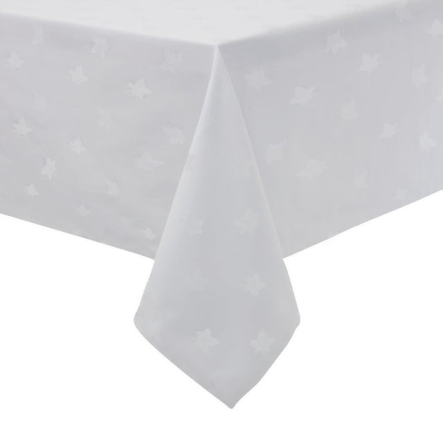 Mitre Luxury Luxor Tablecloth Ivy Leaf White 1780 x 2750mm - GW449  Mitre Luxury