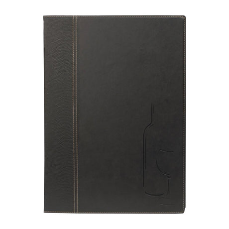 Securit Contemporary Wine List Cover Black A4 - H602  Securit